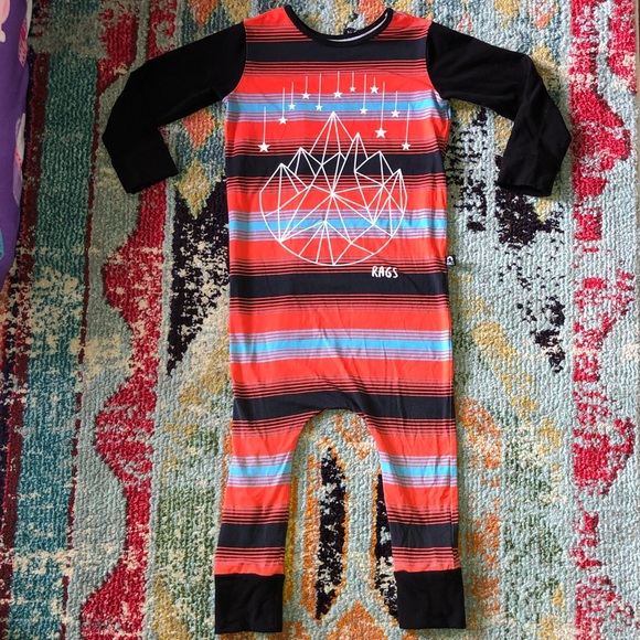 Rags to Raches Other - Rags romper l/s blue sunset stripe